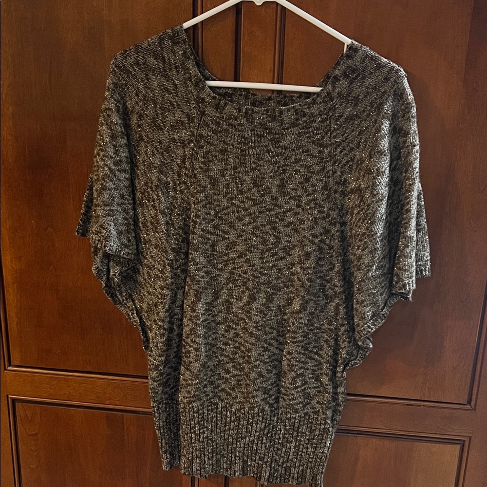 NY Collection sparkly Brown Knit Sweater